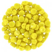 Cuentas de vidrio Czech Cabuchones 2 agujeros 6mm - Lemon